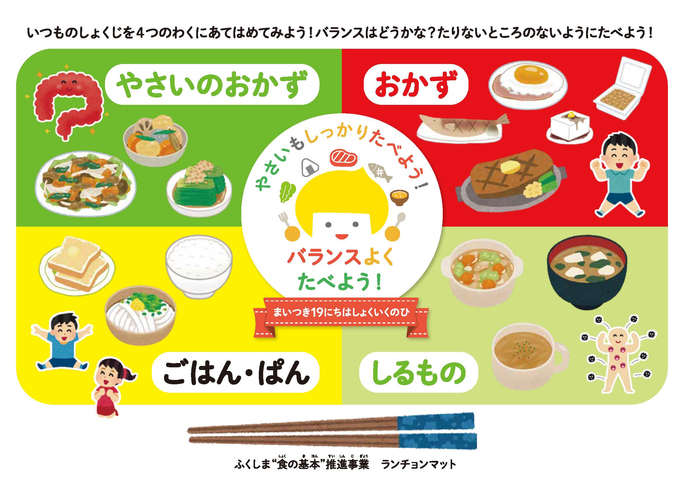 食育ランチョンマット(未就学児用)