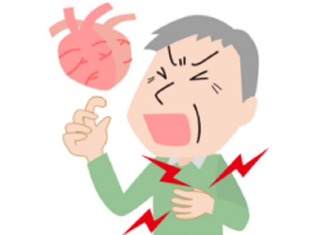 胸が苦しくなった男性のイラスト