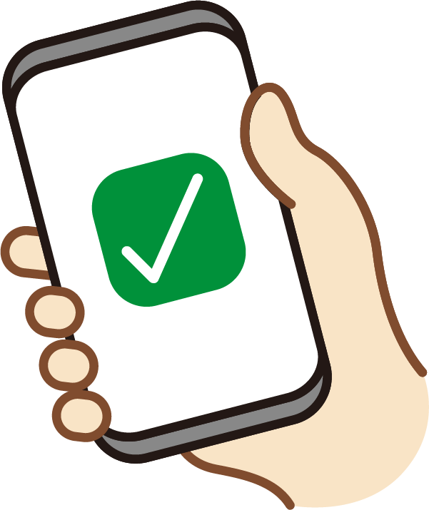 スマホを握った手のイラスト