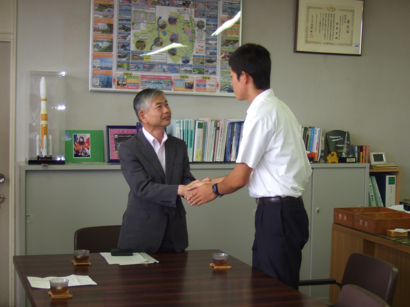 「田村高等学校ボート部」表敬訪問の画像