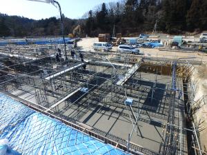 特別教室棟H30.1　G棟基礎コンクリート施工中