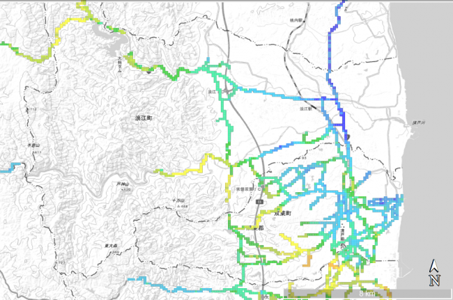帰還困難区域走行サーベイ（双葉町・浪江町）