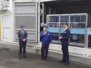 住友ゴム工業(株)白河工場における水素製造装置のお披露目会写真1