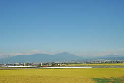 中田観音に入る前の街道より