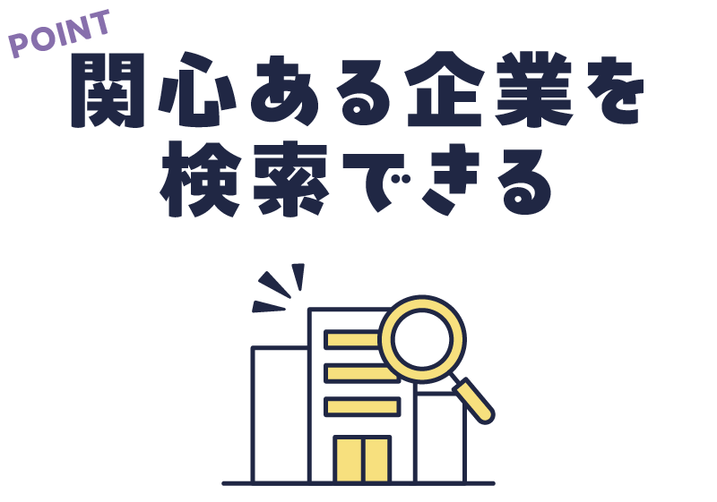 POINT 関心ある企業を検索できる